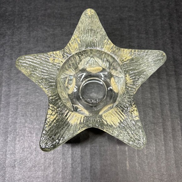 Vintage Avon Star Bright Textured Glass Votive Candle Holder 1980's - Picture 2 of 6